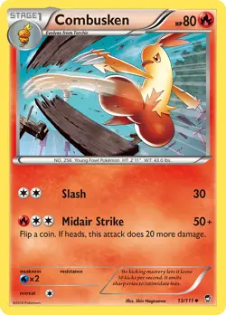 Combusken (13/111) [XY: Furious Fists] Lightly Played Reverse Holofoil Pokemon T - Image 1