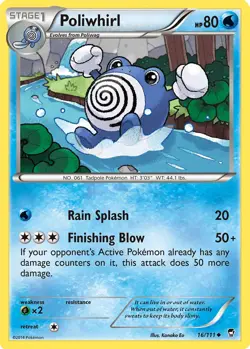 Poliwhirl (16/111) [XY: Furious Fists] Lightly Played Reverse Holofoil Pokemon T - Image 1