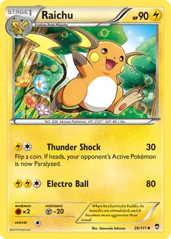 Raichu (28/111) [XY: Furious Fists] Lightly Played Pokemon TCG - Image 1