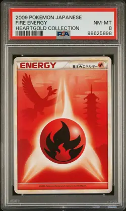 Pokemon PSA 8 2009 1st Edition Japanese Fire Energy Heartgold Collection - Image 1