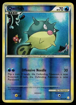 Pokemon Card - Qwilfish HeartGold SoulSilver 50/123 Common Reverse Holo - Image 1