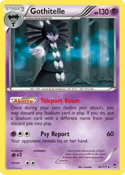 Gothitelle (41/111) [XY: Furious Fists] Lightly Played Reverse Holofoil Pokemon - Image 1