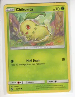 CHIKORITA LOST THUNDER SET POKEMON CARD 6/214 LP - Image 1