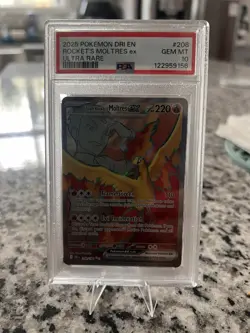 Destined Rivals Team Rockets Moltres 208/182 PSA 10 Pokemon TCG - Image 1