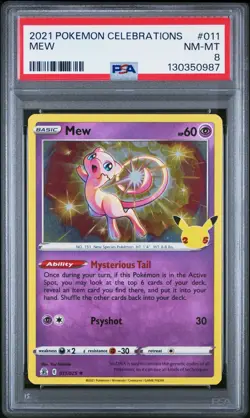 2021 POKEMON CELEBRATIONS #011 MEW PSA 8 - Image 1