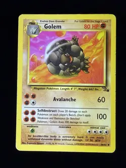 GOLEM 36/62 UC FOSSIL POKEMON UNLIMITED MP - Image 1