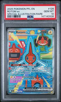 2025 POKEMON PFL EN-PHANTASMAL FLAMES SPECIAL ILLUSTRATION RARE ROTOM EX PSA 10 - Image 1