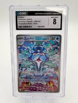 Pokemon 2023 Palafin 200/197 Obsidian Flames Holo Illustration Rare CGC 8 - Image 1