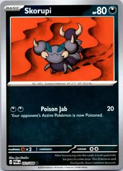 Skorupi 051/088 Common Perfect Order Pokemon Reverse Holo NM - Image 1