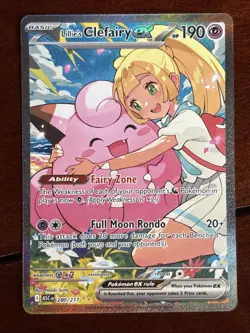 Pokemon Ascended Heroes Lillie’s Clefairy Ex 280/217 Special Illustration Rrae - Image 1