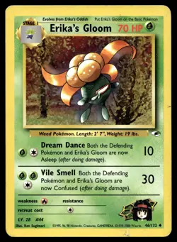 Erika's Gloom (46) 046/132 Pokemon Gym Heroes Unlimited Non Holo (MP) - Image 1