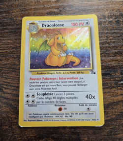 Pokemon Dracolosse (Dragonite) Holo 4/62 Fossil 100 HP French 1999 - Image 1
