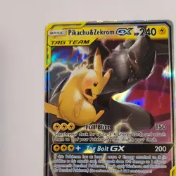 Pokemon Pikachu & Zekrom GX Tag Team Full Art Holo 33/181 2019 HP240 Rare Card - Image 4