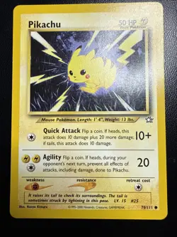 Pikachu 70/111 Common Neo Genesis Pokemon Card - Image 1