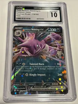 Team Rocket's Nidoking ex 119/182 CGC 10 Sv10: Destined Rivals GEM MINT Pokemon - Image 1