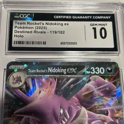 Team Rocket's Nidoking ex 119/182 CGC 10 Sv10: Destined Rivals GEM MINT Pokemon - Image 2