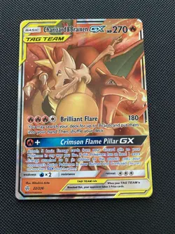 Pokemon TCG Charizard Braixen Tag Team GX Cosmic Eclipse 22/236 Holo Ultra Rare - Image 1
