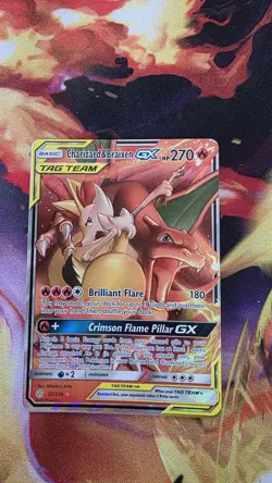 Pokemon TCG Charizard Braixen Tag Team GX Cosmic Eclipse 22/236 Holo Ultra Rare - Image 1
