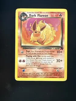 Dark Flareon 35/82 Team Rocket Uncommon Pokemon Card WOTC Vintage M-LP - Image 1