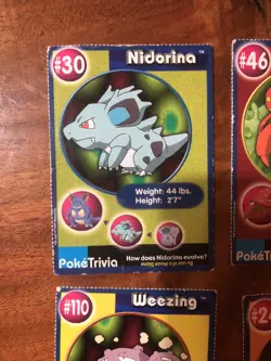 Pokemon Vintage burger king poketrivia cards Lot Of 8 LP-HP - Image 4