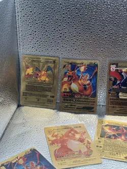 10 Card Lot Gold Foil Pokemon Charizards V, GX, VMax - Image 2