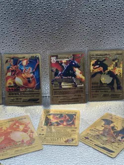 10 Card Lot Gold Foil Pokemon Charizards V, GX, VMax - Image 3