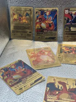 10 Card Lot Gold Foil Pokemon Charizards V, GX, VMax - Image 5