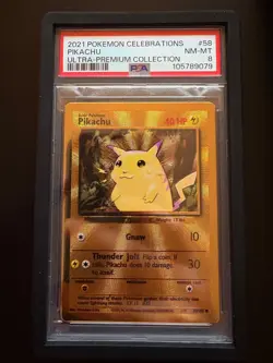 PSA 8 - 2021 Pokemon Celebrations UPC PIKACHU Gold Metal Card #58 - Image 1