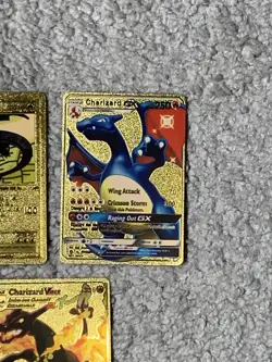 Set of 5 Charizard Gold Foil Fan Art Display Cards - Image 4