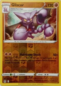 096/196 GLISCOR REVERSE HOLO LOST ORIGIN POKEMON CARD - Image 1