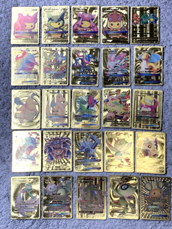 Set of 110 Charizard,Gengar,Dragonite,Pikachu & MoreGold Foil Fan Art Cards - Image 2