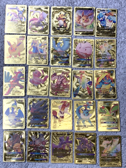 Set of 110 Charizard,Gengar,Dragonite,Pikachu & MoreGold Foil Fan Art Cards - Image 4