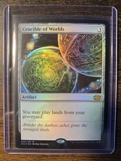 Crucible of Worlds Double Masters 2022 Foil Mythic Artifact Card English - Image 1