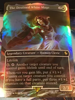 The Destined White Mage (Borderless) FOIL - FINAL FANTASY MTG: Near Mint - Image 1