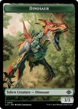 Dinosaur Token, MTG, Lost Caverns of Ixalan Token, Magic Token - Image 1