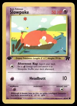 Slowpoke 67/82 1st Edition Team Rocket Common NM EBAY LIVE MONDAY - Image 1