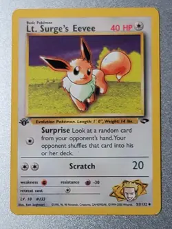 Pokemon Card 1st Edition Lt. Surge’s Eevee 51/132 - Gym Challenge Collection LP - Image 3