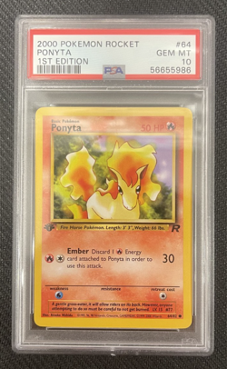 2000 POKEMON ROCKET PONYTA #64 1st EDITION PSA 10 - Image 1