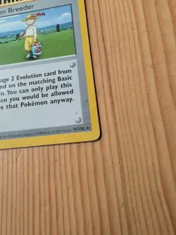 Base Set Unlimited Pokemon Breeder 76/102 Rare Pokemon MP - Image 4