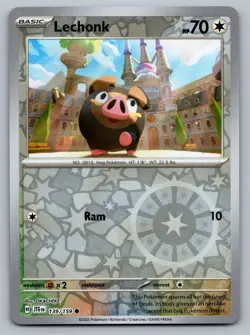Pokemon TCG SV09: Journey Together Lechonk 139/159 Reverse Holo - Image 1