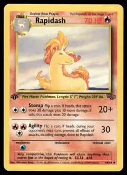 Rapidash 44/64 1st Edition Jungle Uncommon NM EBAY LIVE MONDAY - Image 1