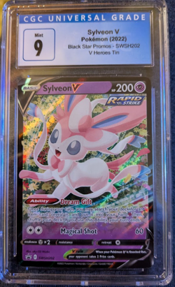 2022 Pokemon Sylveon V BLACK STAR PROMOS SWSH202 V HEREOS TIN - CGC 9 MINT - Image 1
