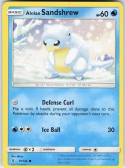 Alolan Sandshrew 19/145 Common Guardians Rising Pokemon Lightly Played - Image 1