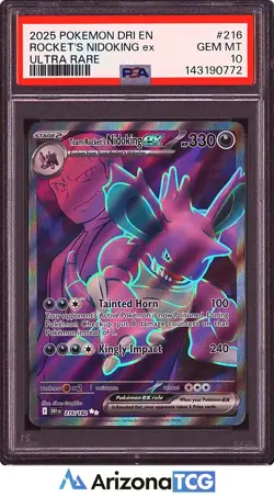 Pokemon 2025 Team Rocket's Nidoking ex 216 Full Art UR Destined Rivals PSA 10 - Image 1