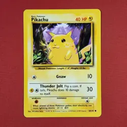5-12-23 . UNPLAYED pokemon . base set #58/102 . 1999 pikachu (43) (A) - Image 1
