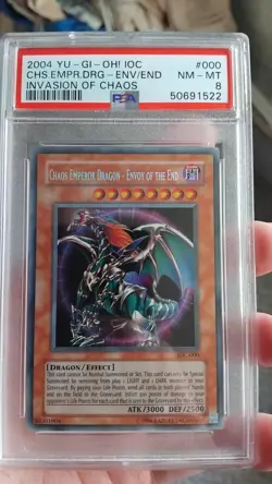 Yugioh YuGiOh! PSA 8 Chaos Emperor Dragon Envoy Of The End IOC-000 Unlimited - Image 1