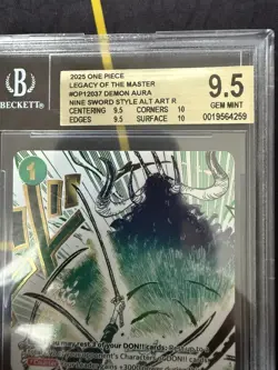 One Piece Demon Aura Nine Sword Style Dead Man's Game Alt Art OP12-037 BGS 9.5 - Image 3