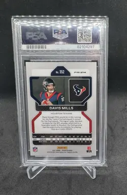 2021 Panini Prizm Davis Mills Snakeskin Prizm #352 RC PSA 10 Texans - Image 2