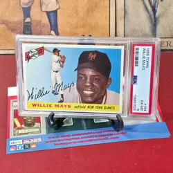 WILLIE MAYS 1955 Topps Baseball #194 Graded PSA 6 EX-MT NEW YORK GIANTS HOF - Image 3