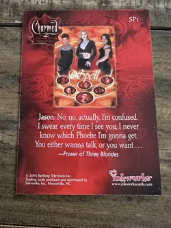 2004 Charmed Connections Complete Under Their Spell Chase Puzzle Card Set SP1-9 - Image 4